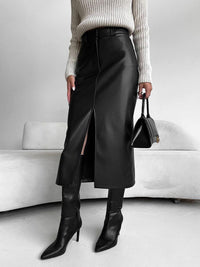 Gabrielle |  Slit Midi Skirt