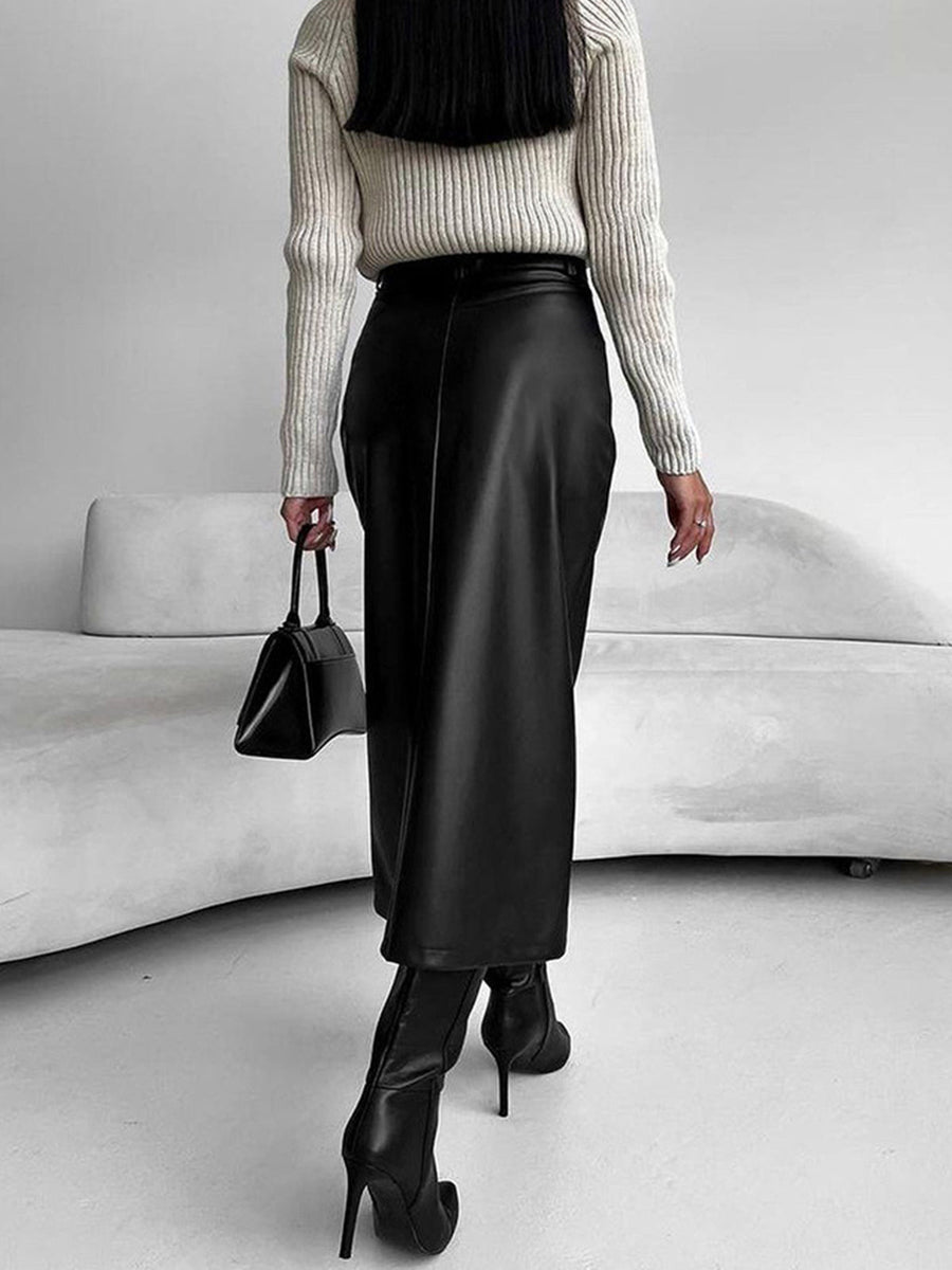 Gabrielle |  Slit Midi Skirt