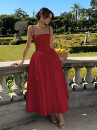 Lara | Wedding Guest Corset Midi Dress