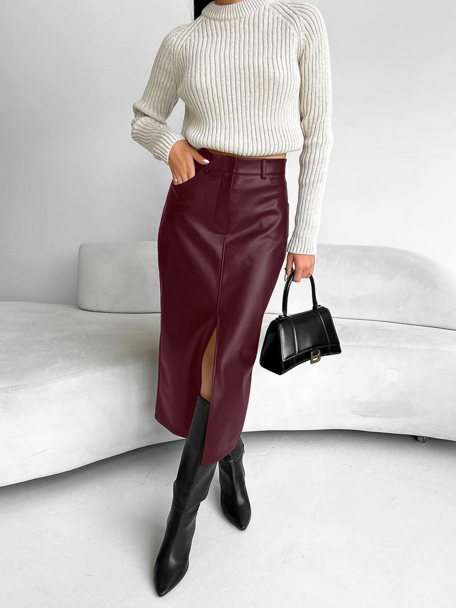 Gabrielle |  Slit Midi Skirt