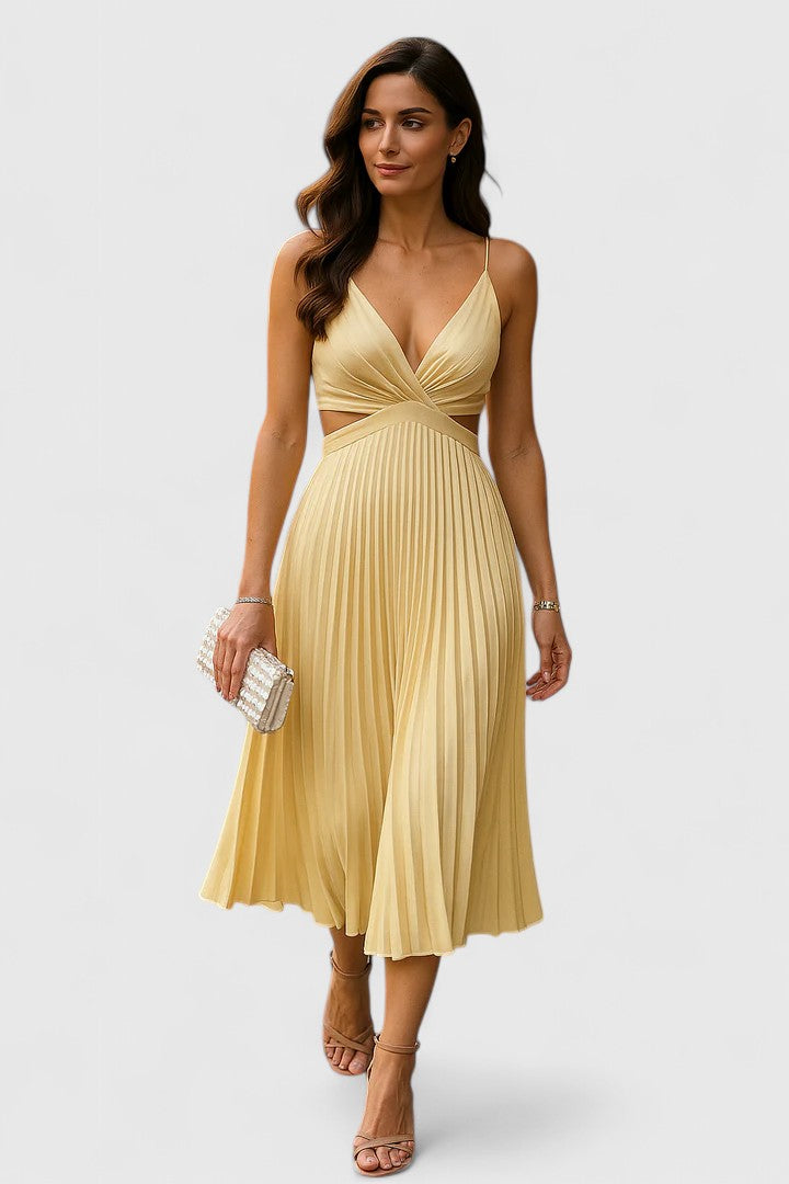 Eleanor | Wedding Guest Dress Pleated Sleeveless