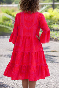 Lauren | Boho Midi Sundress Tiered V-Neck