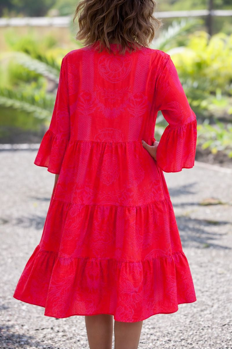Lauren | Boho Midi Sundress Tiered V-Neck