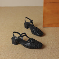Therese | Comfortable Block Heels Orthopedic Buckle