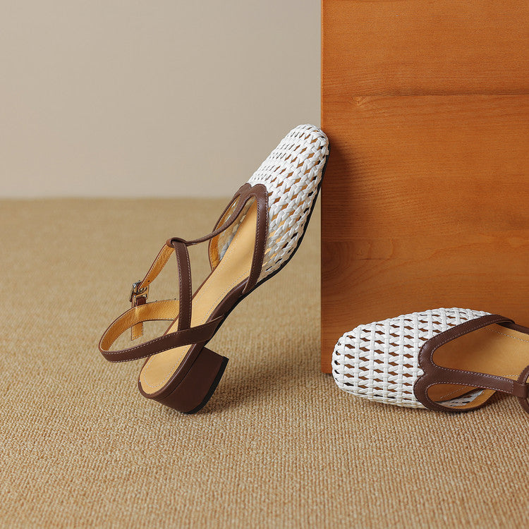 Therese | Comfortable Block Heels Orthopedic Buckle