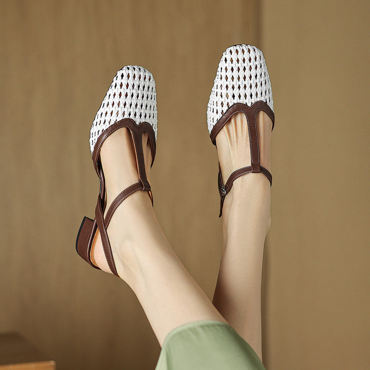Therese | Comfortable Block Heels Orthopedic Buckle