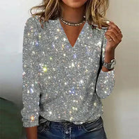 Whitney | Blouse Glitter V-Neck