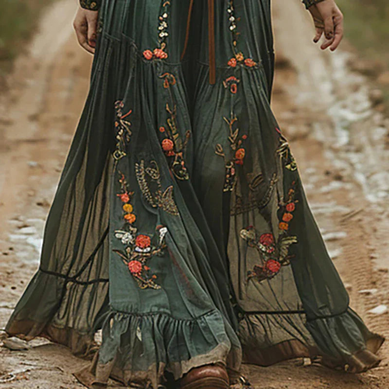 Aurora | Boho Maxi Sundress V-Neck Floral