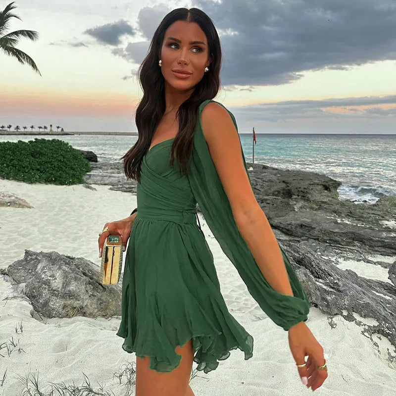 Linda | Mini Sundress Wrap Long Sleeve