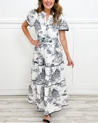 Florence | Boho Midi Dress A-Line Puff Sleeve