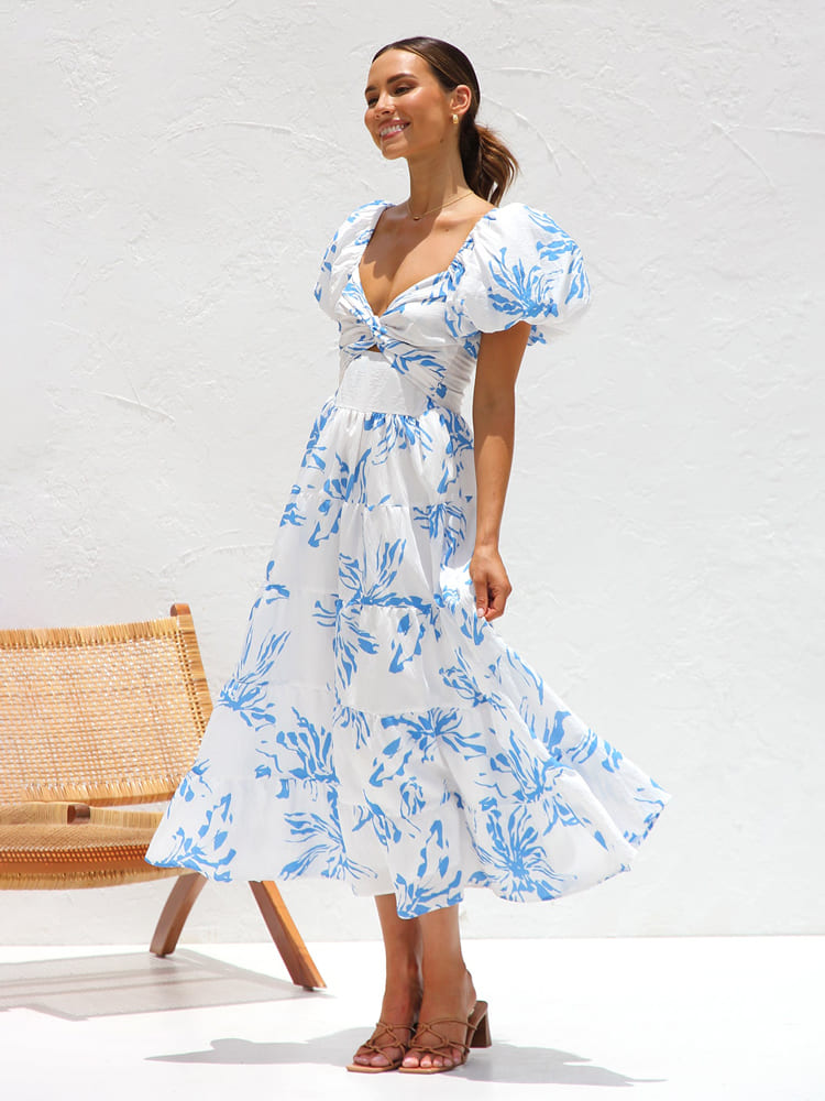 Annabelle | Boho Midi Sundress Floral Tiered