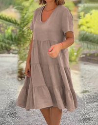 Rachel | Boho Sundress A-Line V-Neck Tiered