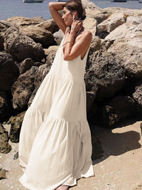 Lorraine | Boho Maxi Dress Plunging Tiered