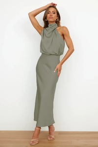 Ivy | Halter Maxi Dress Sheath Sleeveless