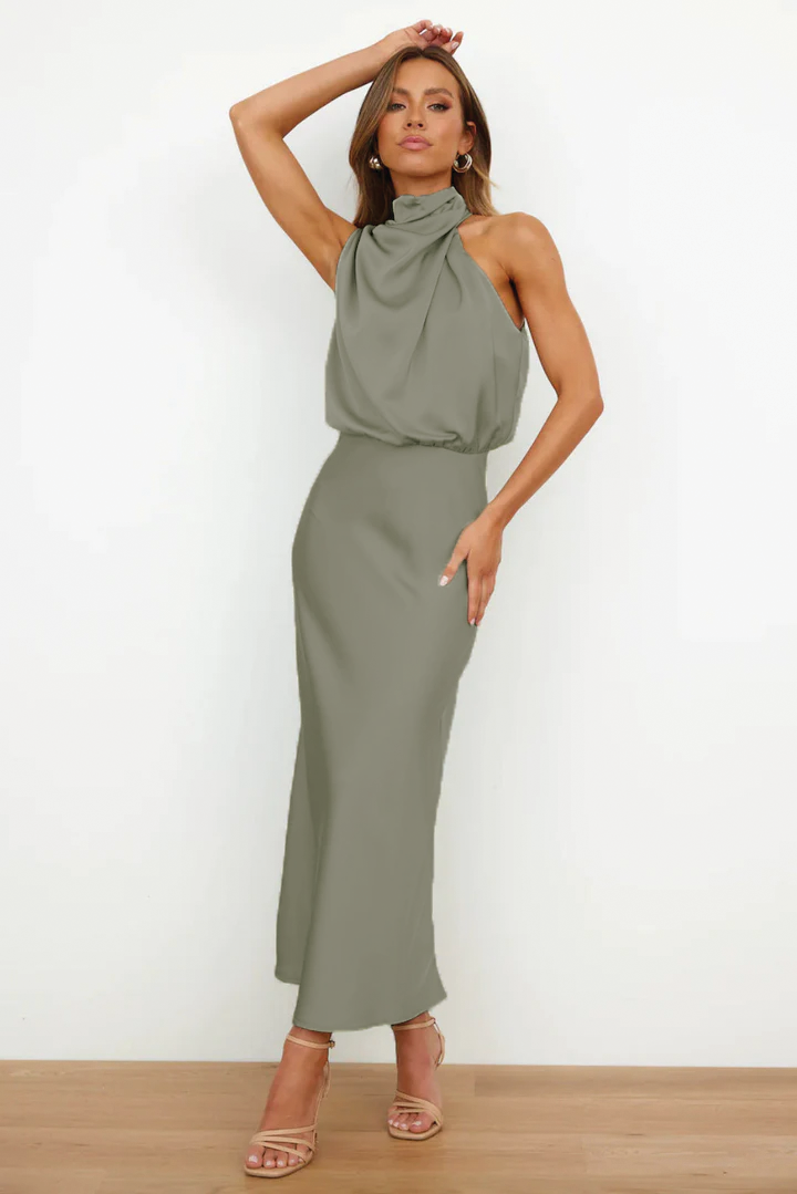 Ivy | Halter Maxi Dress Sheath Sleeveless