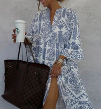 Marina | Boho Mini Sundress Long Sleeve V-Neck