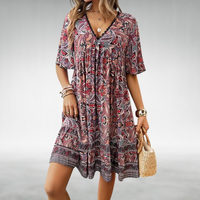 Olive | Boho Mini Dress Paisley