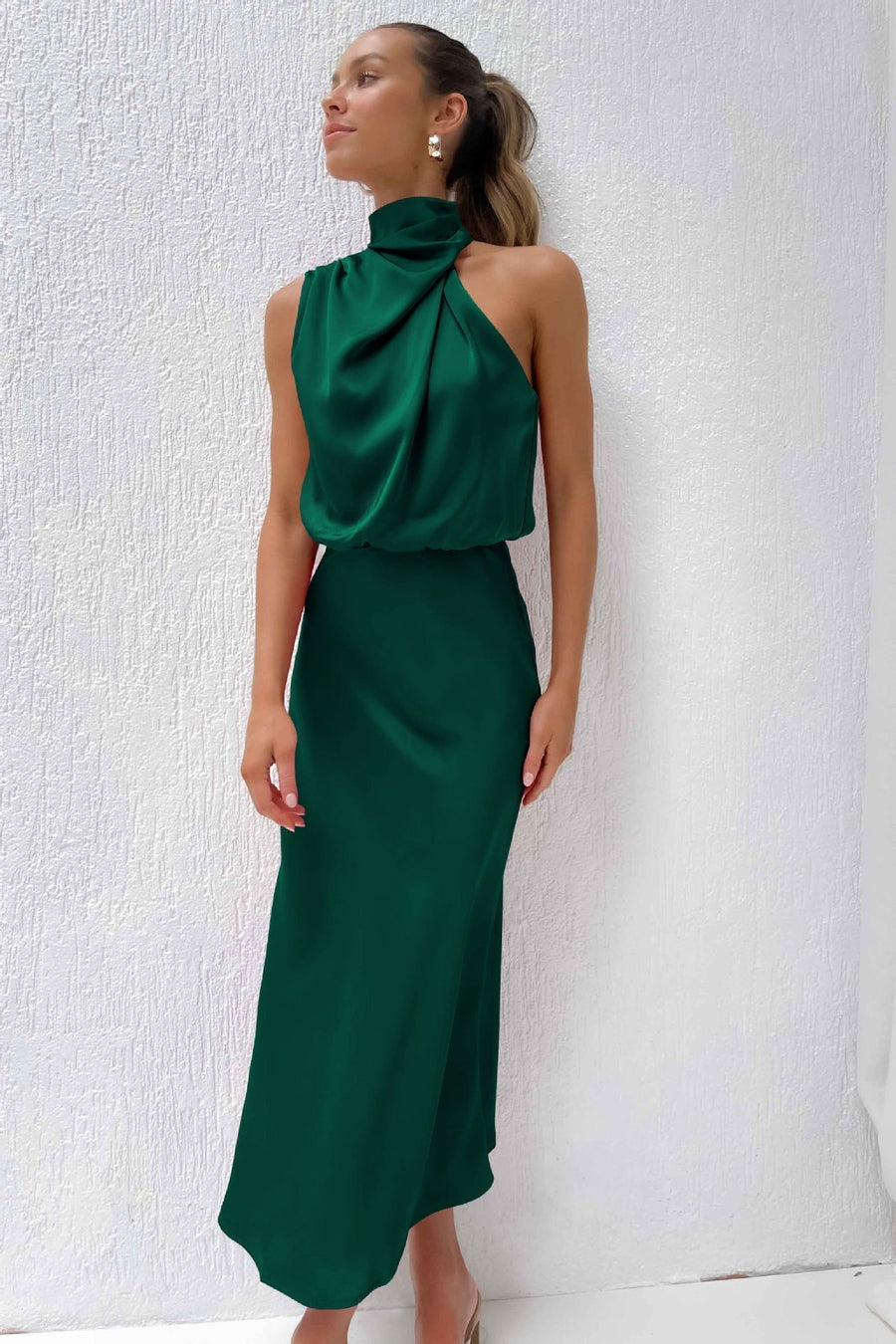 Ivy | Halter Maxi Dress Sheath Sleeveless