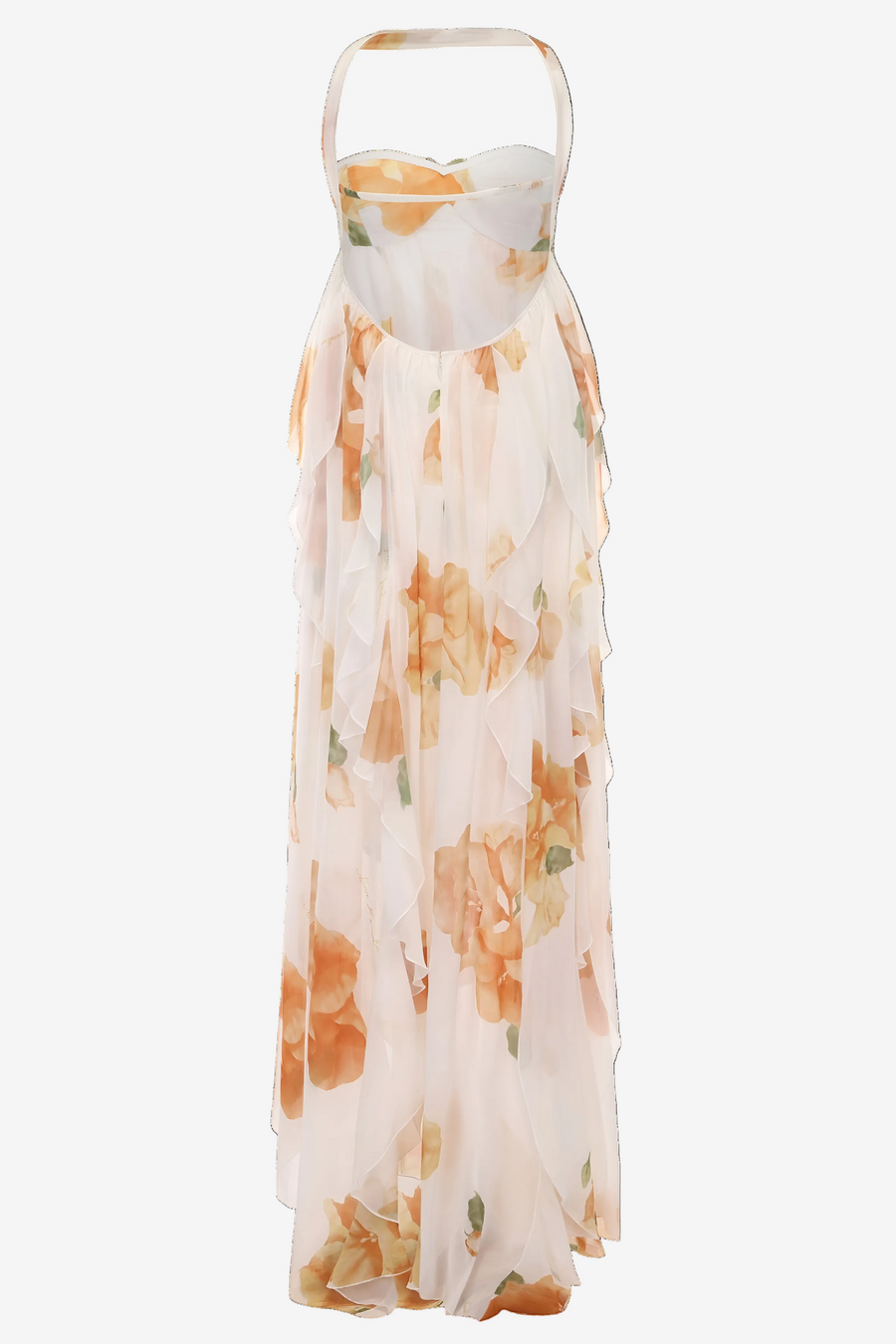 Briana | Halter Maxi Dress Floral Bodycon