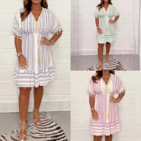 Susanna | Boho Sundress Embroidered Tassel