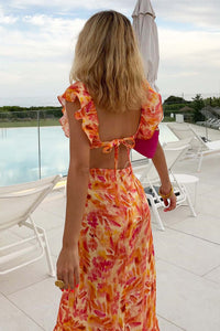 Bethany | Floral Elegant Ruffle Maxi Dress