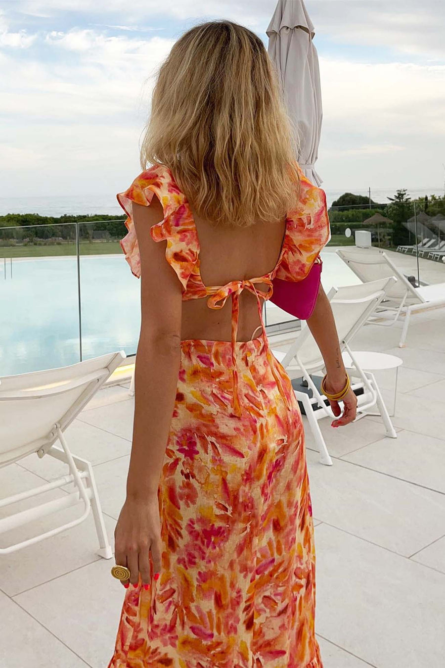 Bethany | Floral Elegant Ruffle Maxi Dress