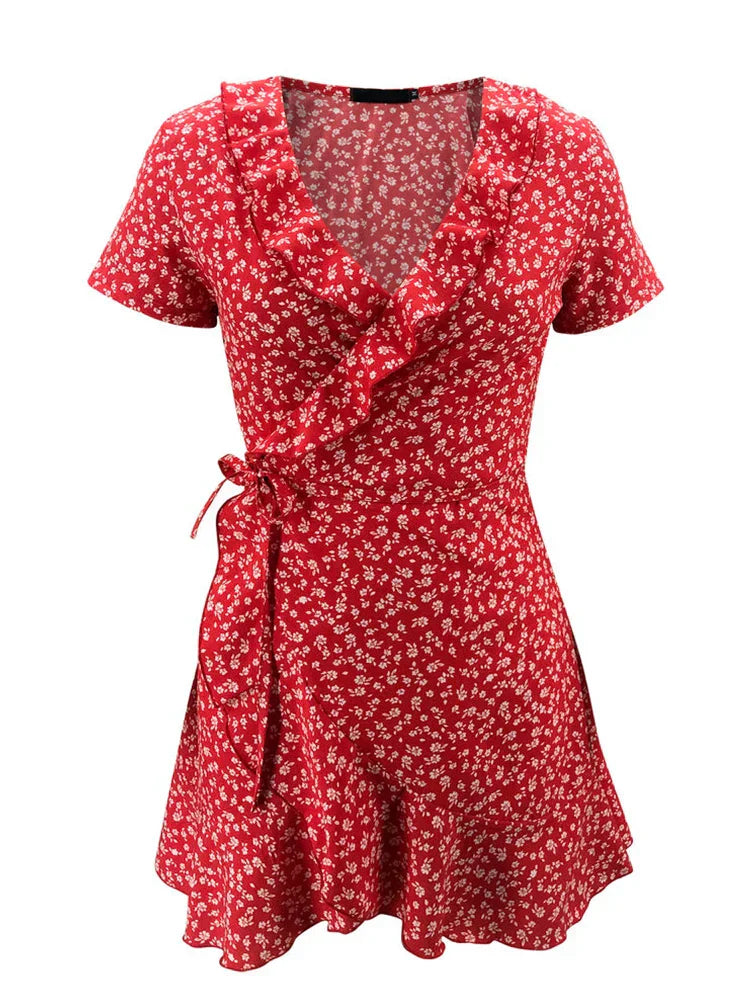 Madeline | Wrap Mini Dress V-Neck