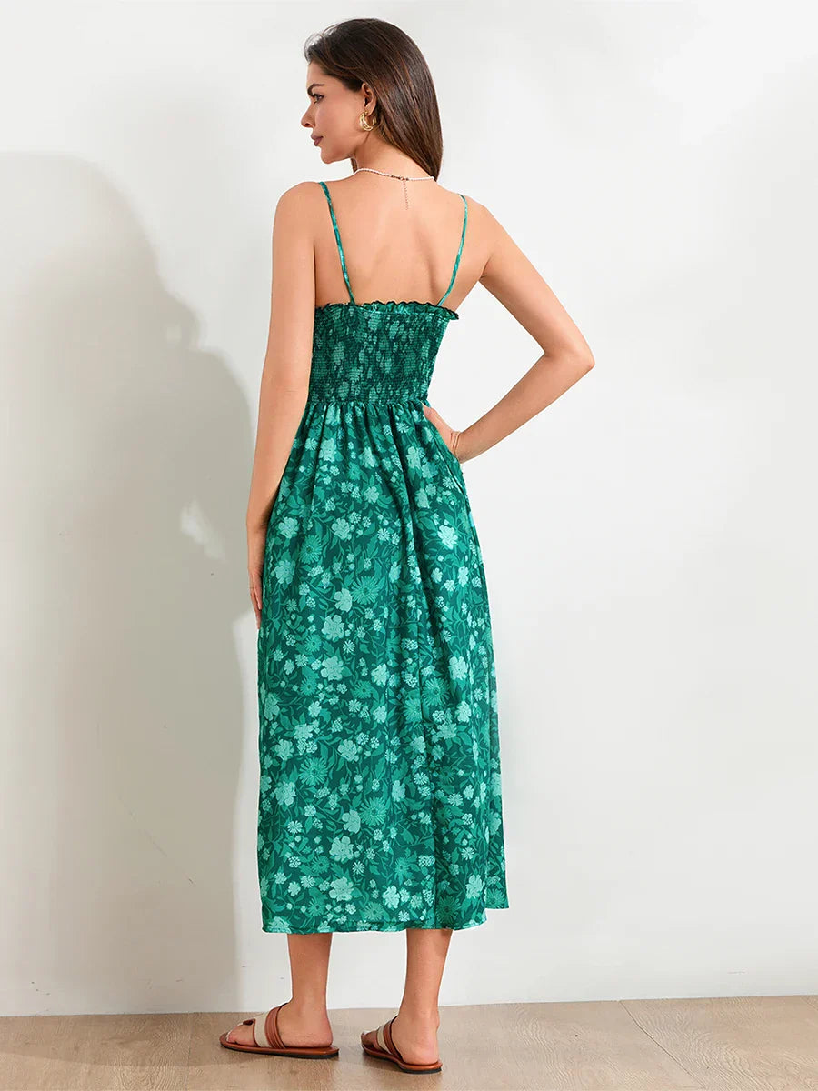 Victoria | Floral Midi Dress Sleeveless