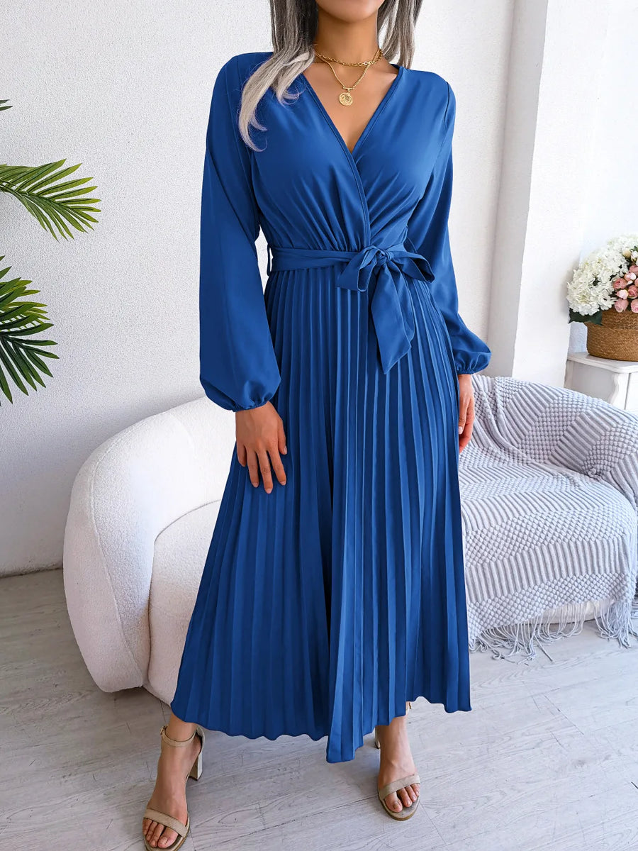 Winifred | Wedding Guest Maxi Dress Pleated V-Neck