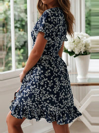 Maxine | Wrap Mini Dress Floral V-Neck