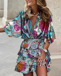 Jolene | Boho Mini Dress Tropical Tiered
