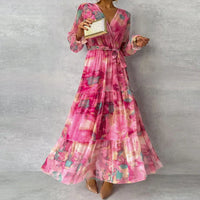 Nina | Wedding Guest Maxi Dress Wrap Long Sleeve