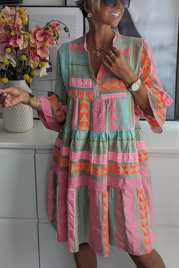 Seraphina | Boho Midi Sundress Striped