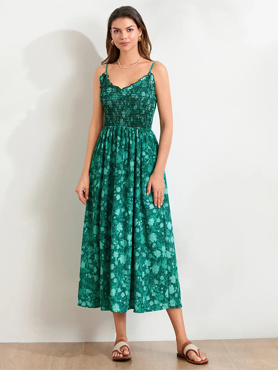 Victoria | Floral Midi Dress Sleeveless
