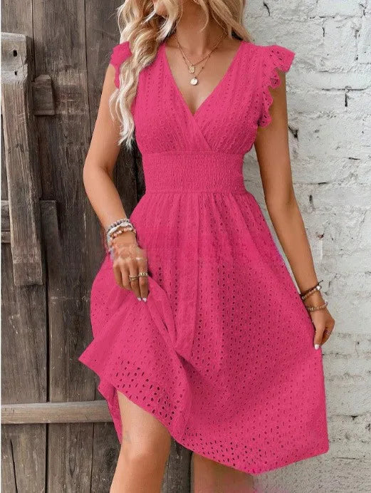 Heather | Boho Sundress V-Neck Smocked