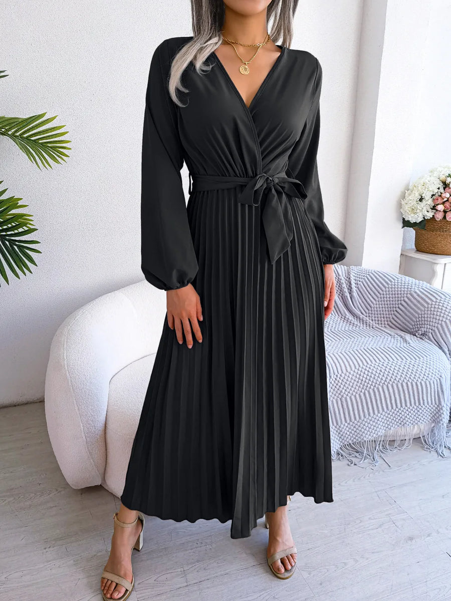 Winifred | Wedding Guest Maxi Dress Pleated V-Neck