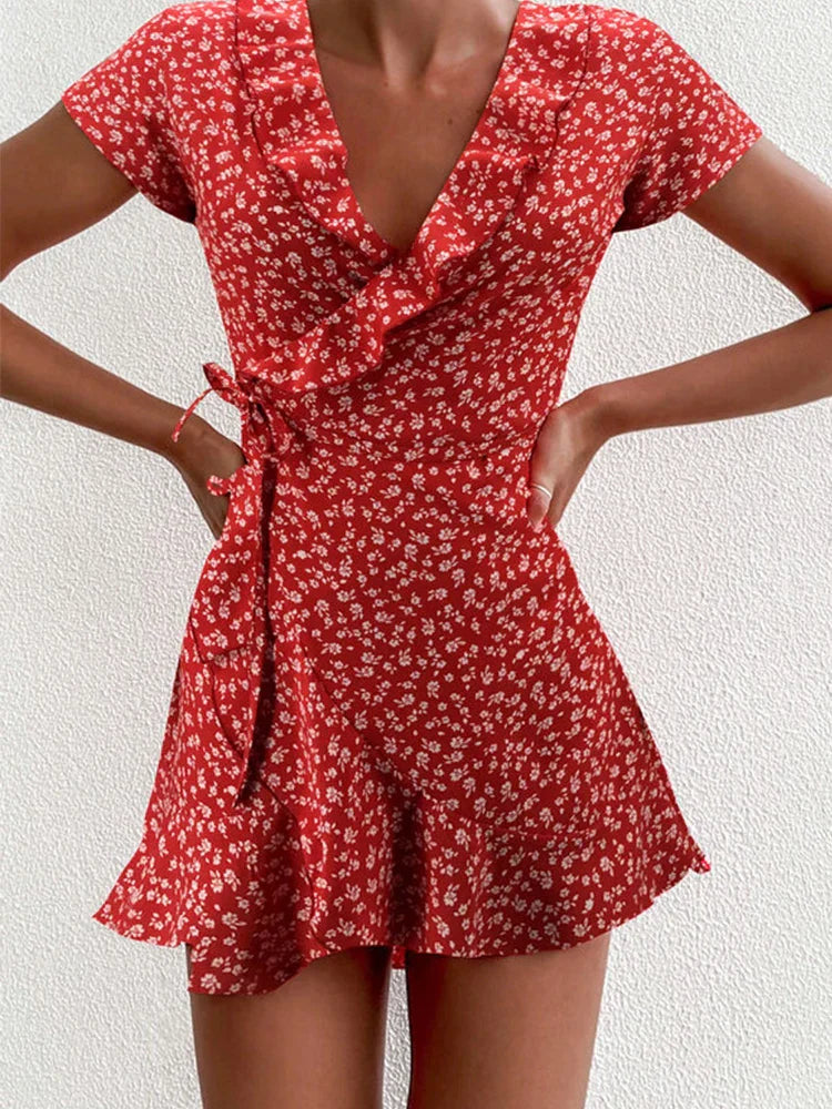 Madeline | Wrap Mini Dress V-Neck
