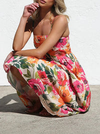 Jacqueline | Backless Maxi Dress Floral Open Back