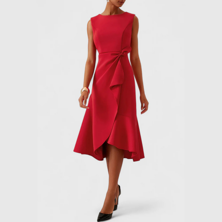 Aurora | Cocktail Midi Dress Asymmetric Sleeveless