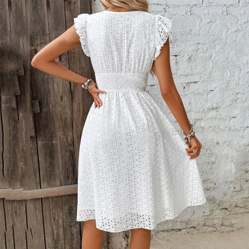 Heather | Boho Sundress V-Neck Smocked