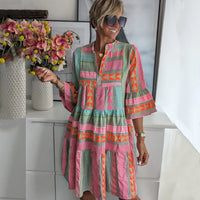 Seraphina | Boho Midi Sundress Striped