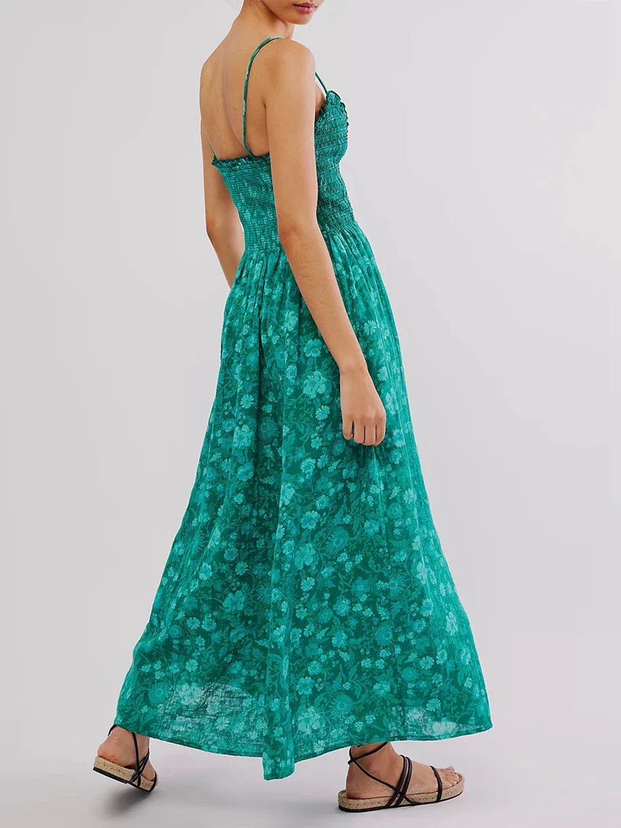 Victoria | Floral Midi Dress Sleeveless