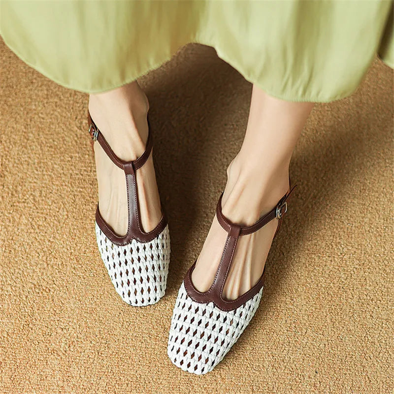 Therese | Comfortable Block Heels Orthopedic Buckle