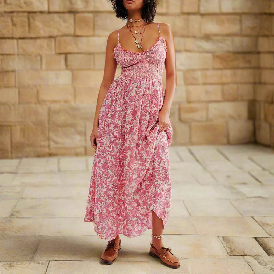 Victoria | Floral Midi Dress Sleeveless