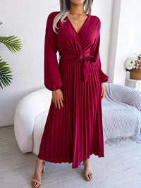 Winifred | Wedding Guest Maxi Dress Pleated V-Neck