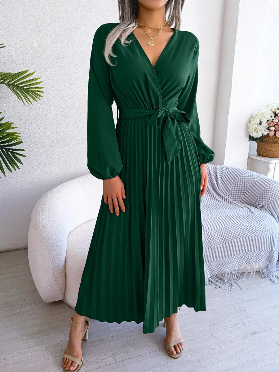 Winifred | Wedding Guest Maxi Dress Pleated V-Neck