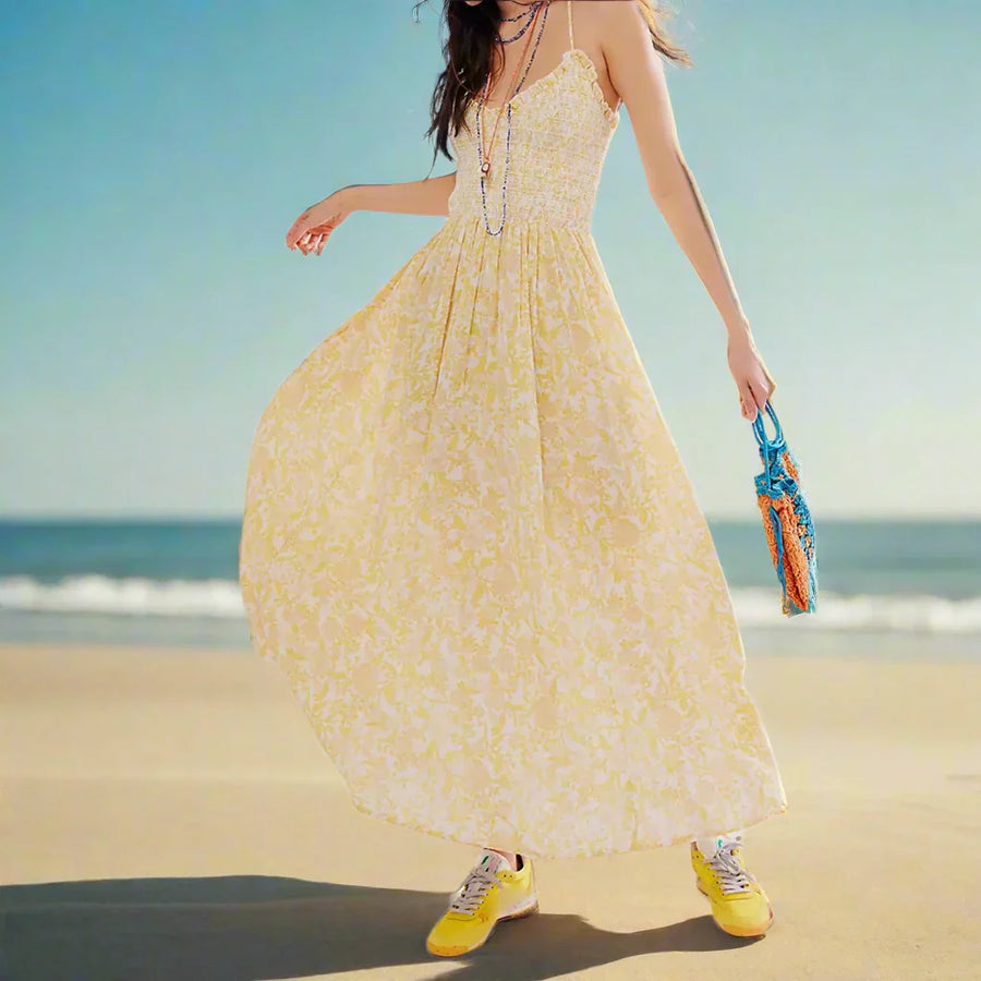 Victoria | Floral Midi Dress Sleeveless