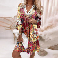 Raegan | Boho Mini Sundress Floral V-Neck