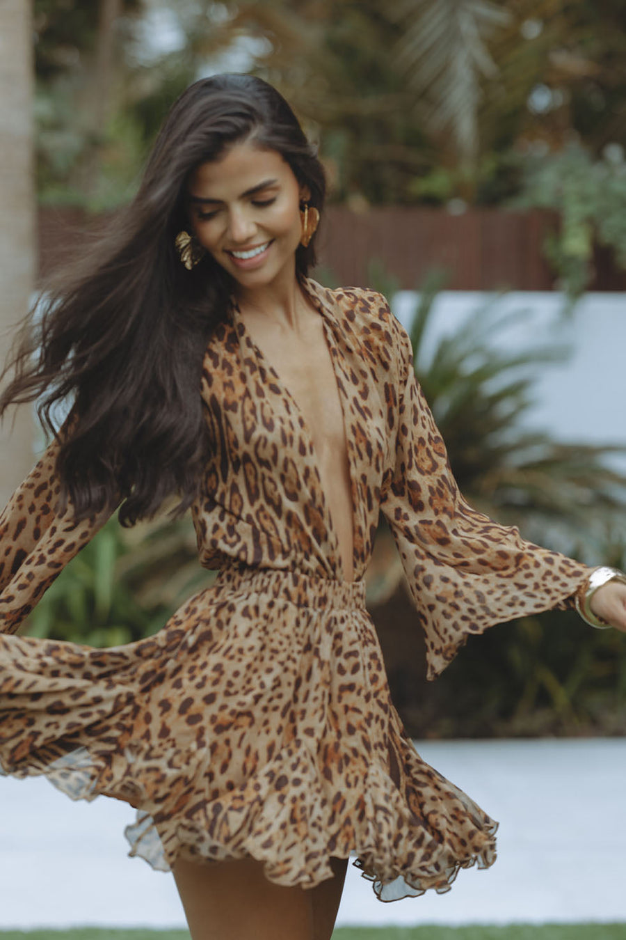 Linda | Mini Sundress Wrap Long Sleeve