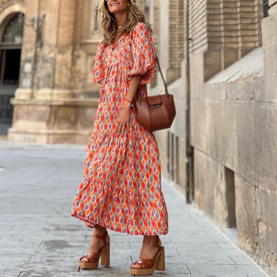 Riley | Boho Sundress Floral V-Neck